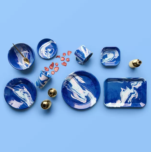 SET ASSIETTES BLEU AMBITIEUX